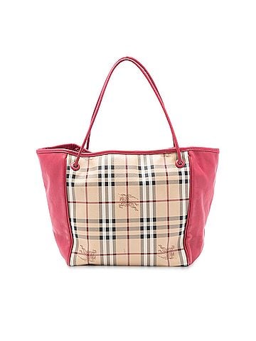 Burberry Small Haymarket Check Coated Canvas and Calfskin Canterbury Tote (view 1)