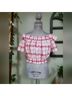 Love Tree Checkered-gingham Plaid Red White Short Sleeve Top Size L - photo 3