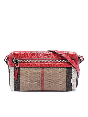 Burberry Small Mega Check Canvas Farley Crossbody (view 1)