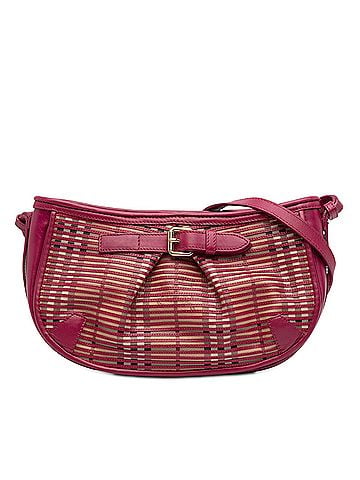 Burberry Haymarket Check Stripes Coated Canvas Crossbody (view 1)