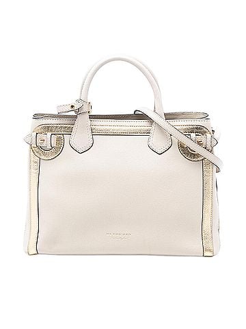 Burberry Medium Bicolor Leather and House Check Banner Satchel (view 1)