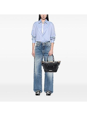 Burberry Small House Check Trimmed Leather Salisbury Tote (view 2)