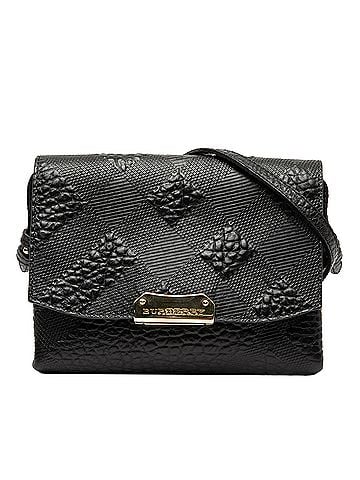 Burberry Embossed Grain Check Leather Langley Crossbody (view 1)