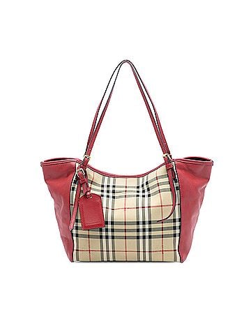 Burberry Small Haymarket Check Coated Canvas and Calfskin Canterbury Tote (view 1)