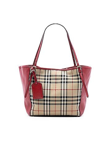 Burberry Small Haymarket Check Coated Canvas and Calfskin Canterbury Tote (view 1)