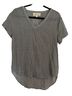 Cloth & Stone Stripes White Blue Short Sleeve Blouse Size S - photo 1