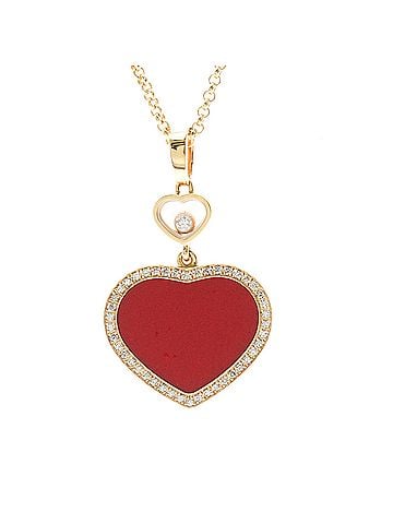 Chopard Chopard Happy Heart Diamond Necklace 79A074 Pink Gold (18K) Diamond,Carnelian Men,Women Fashion Necklace (Pink Gold) (view 1)