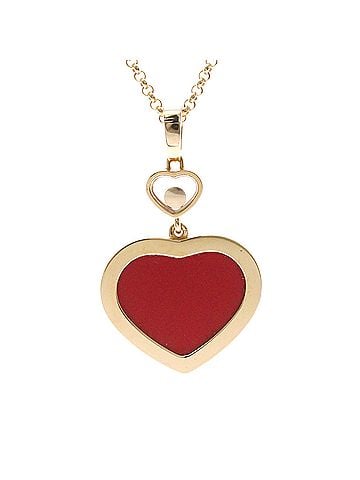 Chopard Chopard Happy Heart Diamond Necklace 79A074 Pink Gold (18K) Diamond,Carnelian Men,Women Fashion Necklace (Pink Gold) (view 2)