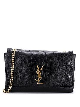 Saint Laurent Classic Monogram Reversible Shoulder Bag Crocodile Embossed Leather and Suede Medium (view 1)