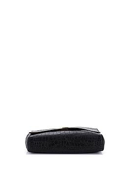 Saint Laurent Classic Monogram Reversible Shoulder Bag Crocodile Embossed Leather and Suede Medium (view 2)
