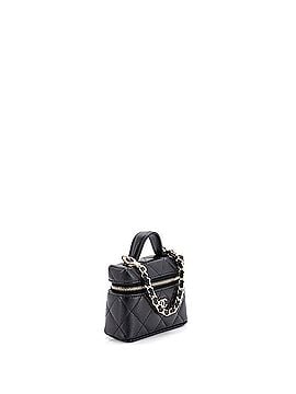 Chanel Top Handle Vanity Case Bag Charm Quilted Caviar Micro (view 2)