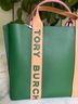 Tory Burch 100% Leather Print Green Pink Tote One size - photo 3