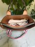 Tory Burch 100% Leather Print Green Pink Tote One size - photo 12