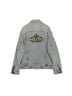 Balenciaga 100% Leather Blue Eiffel Tower Patch Denim Jacket Size M - photo 2