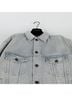 Balenciaga 100% Leather Blue Eiffel Tower Patch Denim Jacket Size M - photo 3