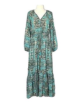 boemo maxi dress Boemo Womens M Paisley Maxi Dress Long Sleeves Cottagecore NWOT