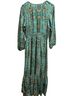 Boemo 100% Polyester Paisley Green Yellow Casual Dress Size L - photo 2