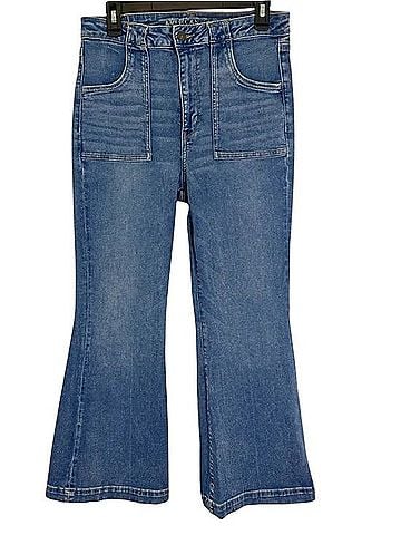 American Eagle Outfitters Next Level Stretch Super High Rise Flare Jeans Jeans (view 1)