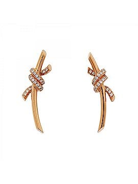 Tiffany & Co. Tiffany &amp; Co. Knot Earrings, 18K Pink Gold, Diamond, Women's (view 1)