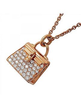 Hermès Hermes Amulette Kelly Necklace, 18KPG Pink Gold, Diamond, Women's (view 1)