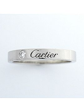 Cartier Cartier C de Engraved Ring, 1PD (Pt950) Platinum Diamond, Size #58, Men's (view 2)