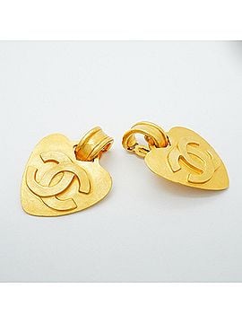 Chanel Chanel Earrings, Coco Mark Heart Motif, GP Plated Gold, Women's (view 2)