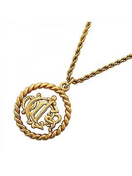 Christian Dior Christian Dior Necklace, Emblem Circle, GP Plated Gold, Women's (view 1)