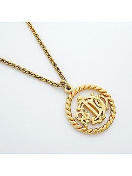 Christian Dior Christian Dior Necklace, Emblem Circle, GP Plated Gold, Women's (view 2)