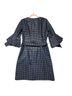 Sara Campbell 93% Polyester 7% Metallic Fiber 100% Acetate Checkered-gingham Blue Gold Active Dress Size 8 - photo 2