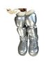 Ugg 100% Recycled Polyester Solid Silver Boots Size 5 - photo 4