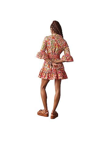 FARM Rio Painted Bananas Pink Mini Dress Casual Dress (view 2)