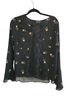 Lauren Conrad 100% Polyester 100% Nylon Floral Black Blouse Size M - photo 2