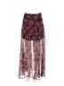 Forever 21 Floral Black Pink Casual Skirt Size M - photo 1