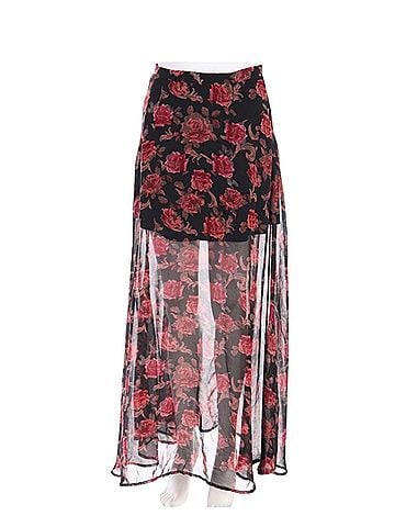 Forever 21 floral mesh maxi skirt Casual Skirt (view 2)