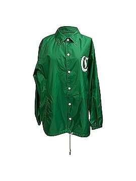 Céline Celine Logo-Print Coach Jacket in Green Polyamide (view 1)