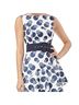 Kay Unger 100% Polyester Polka Dots Blue White Cocktail Dress Size 4 - photo 4