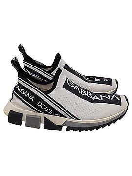 Dolce & Gabbana Dolce &amp; Gabbana Sorrento Slip On Sneakers in White Cotton (view 1)