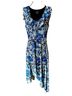 Steve Madden 96% Polyester 4% Elastane 100% Polyester 90% Polyester 10% Elastane 100% Polyester Floral Blue White Casual Dress Size M - photo 1