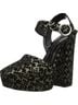 Charles David Checkered-gingham Black Gold Heels Size 8 - photo 1