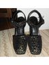 Charles David Checkered-gingham Black Gold Heels Size 8 - photo 8