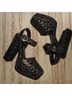 Charles David Checkered-gingham Black Gold Heels Size 8 - photo 4