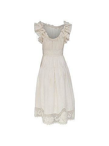Ulla Johnson Ulla Johnson Leona Midi Dress in White Linen (view 1)