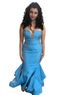 Jovani 100% Polyester Blue Cocktail Dress Size 6 - photo 1