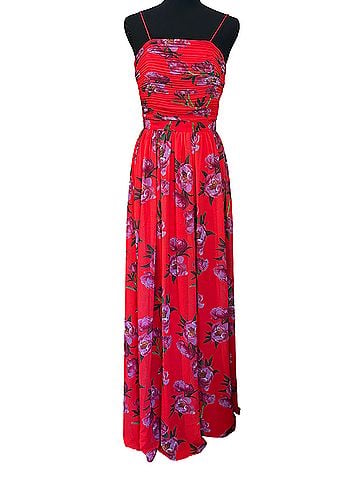 ERIN Erin Fetherston Peony Red Floral Maxi Dress Casual Dress (view 1)