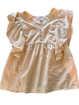 Motherhood Butter Yellow Flutter-Sleeve Top Blouse (view 1)