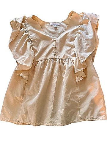 Motherhood Butter Yellow Flutter-Sleeve Top Blouse (view 1)