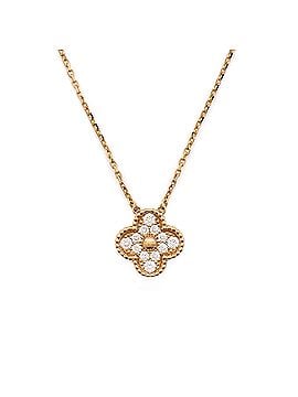 Van Cleef & Arpels Vintage Alhambra Pendant Necklace 18K Yellow Gold and Diamonds (view 1)