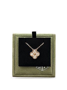 Van Cleef & Arpels Vintage Alhambra Pendant Necklace 18K Yellow Gold and Diamonds (view 2)