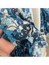 Rhode 100% Cotton Floral Blue White Casual Dress Size L - photo 6
