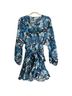 Rhode 100% Cotton Floral Blue White Casual Dress Size L - photo 1